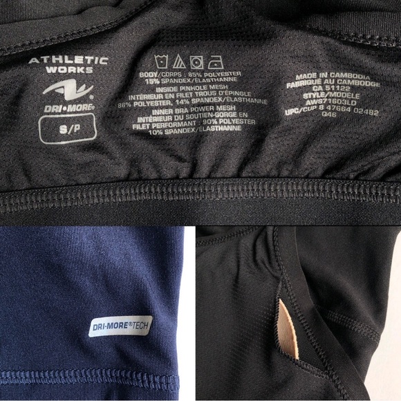 NEW Cami Bralette Racerback Straps Removable Pads Small Black Women NWOT - Picture 4 of 16